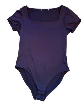Women’s Black One-Piece Leotard - Classic Short Sleeve